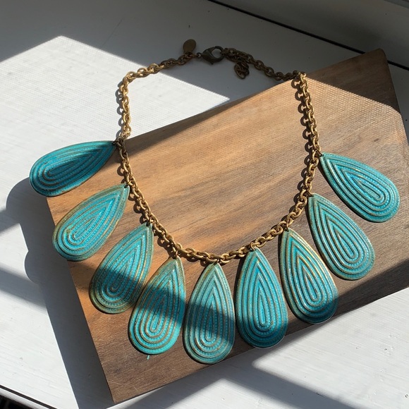 we dream in colour Jewelry - WE DREAM IN COLOUR Chunky Gold & Teal Necklace